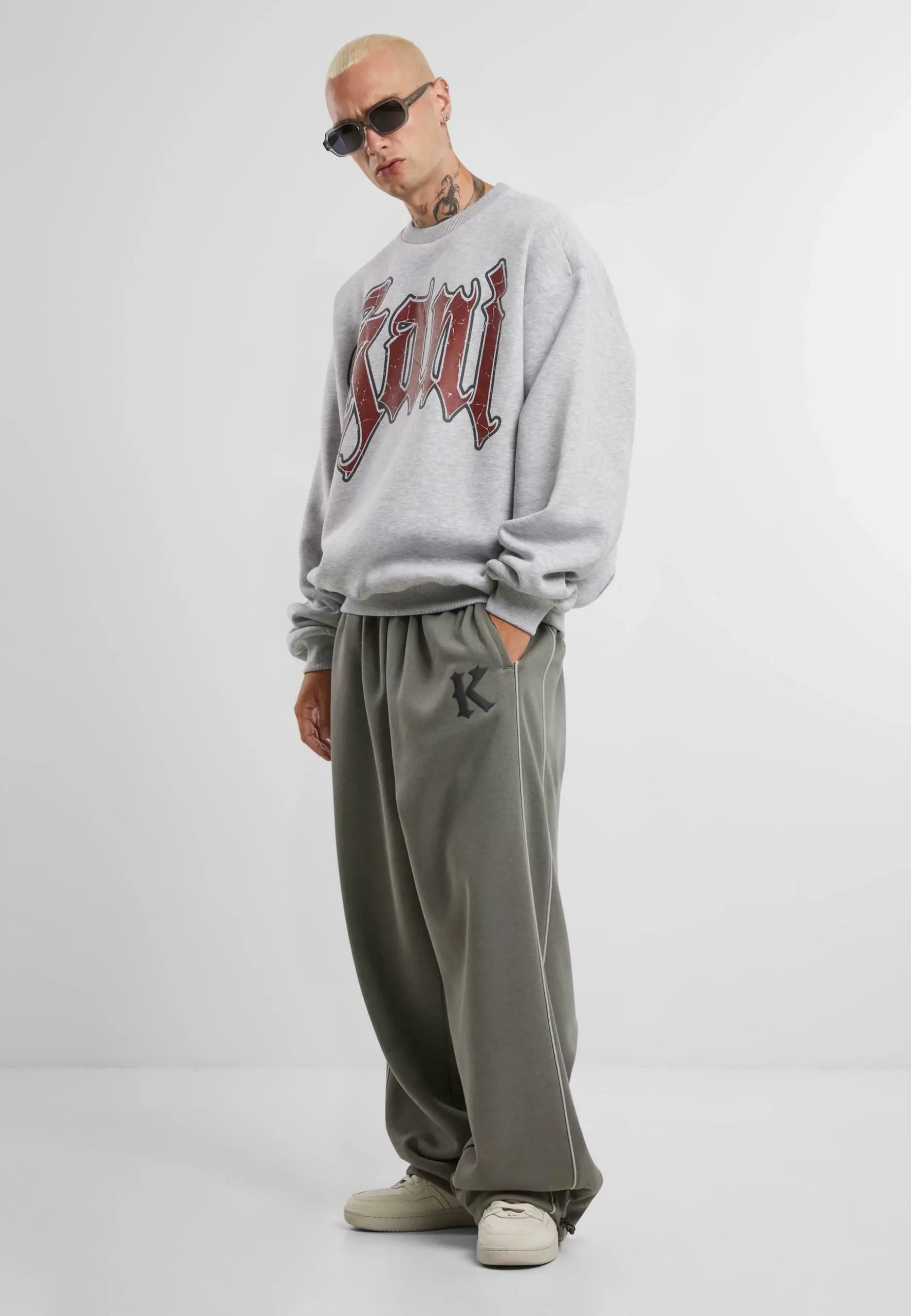 KARL KANI INSIDE OUT CREW SUDADERA SIN CAPUCHA REGULAR FIT GRIS