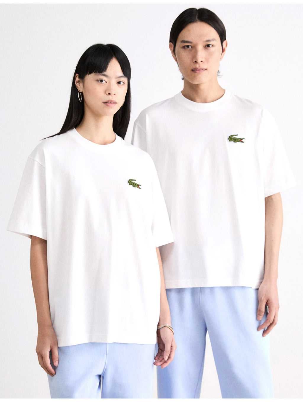 LACOSTE LOGO GRANDE CAMISETA OVERSIZE FIT BLANCA