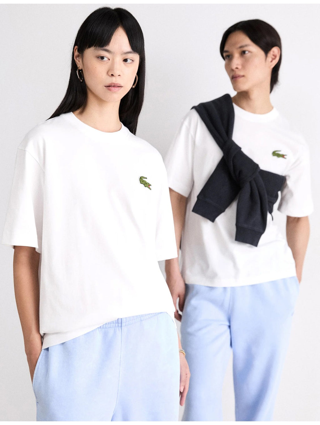 LACOSTE LOGO GRANDE CAMISETA OVERSIZE FIT BLANCA