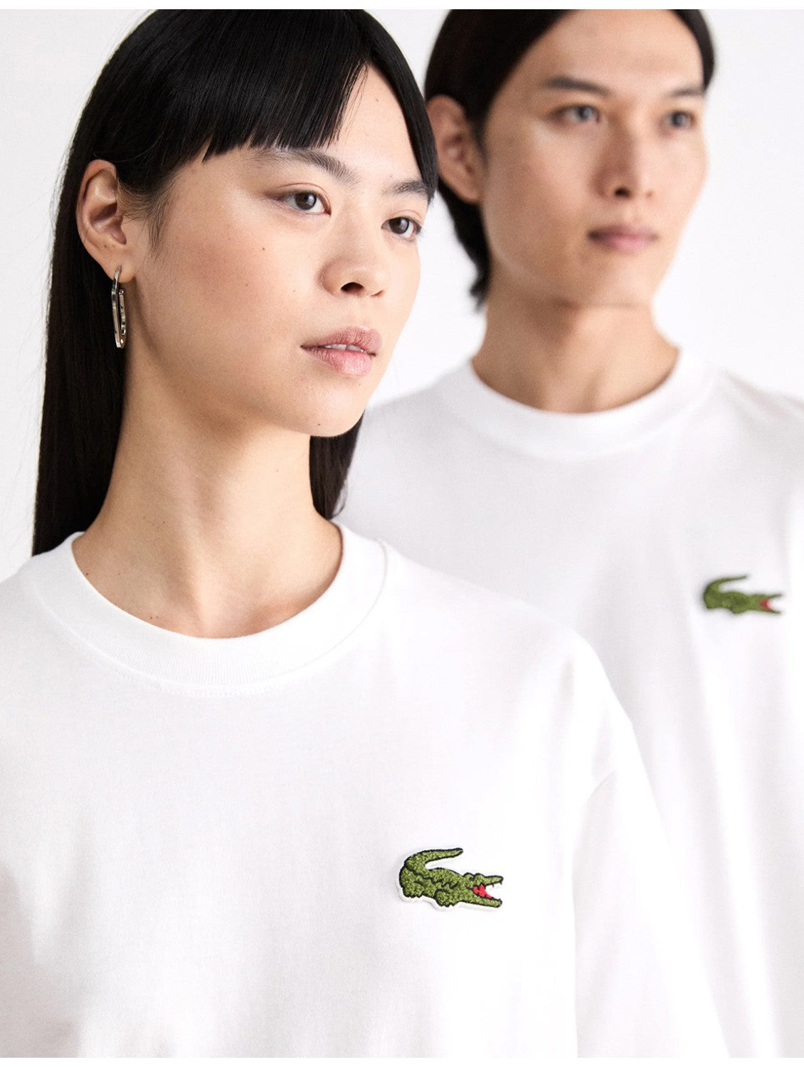 LACOSTE LOGO GRANDE CAMISETA OVERSIZE FIT BLANCA