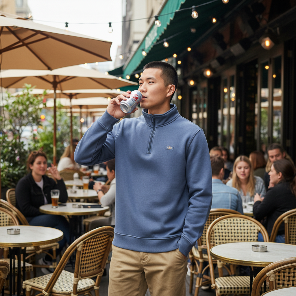 DICKIES OAKPORT SUDADERA MEDIA CREMALLERA AZUL