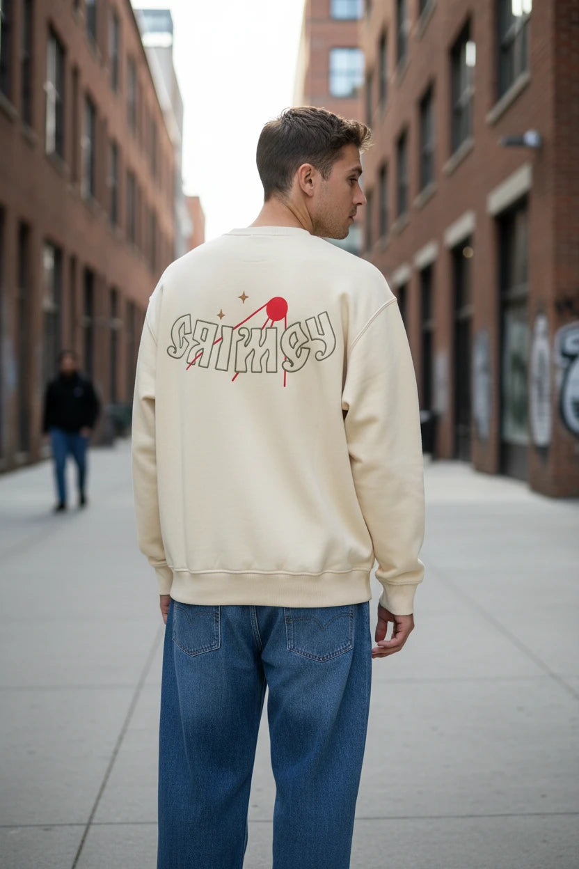 GRIMEY THE LOWER DEPTHS TOCHKA SUDADERA VINTAGE CREWNECK CREMA