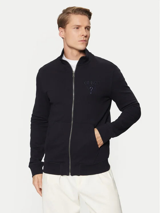 GUESS HIGH NECK SUDADERA CREMALLERA REGULAR FIT AZUL MARINO