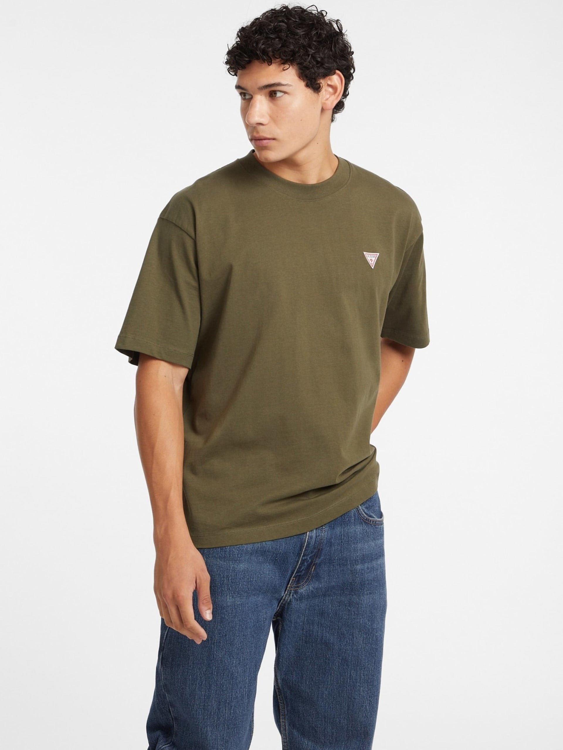 GUESS JEANS CAMISETA OVERSIZE FIT VERDE OLIVA