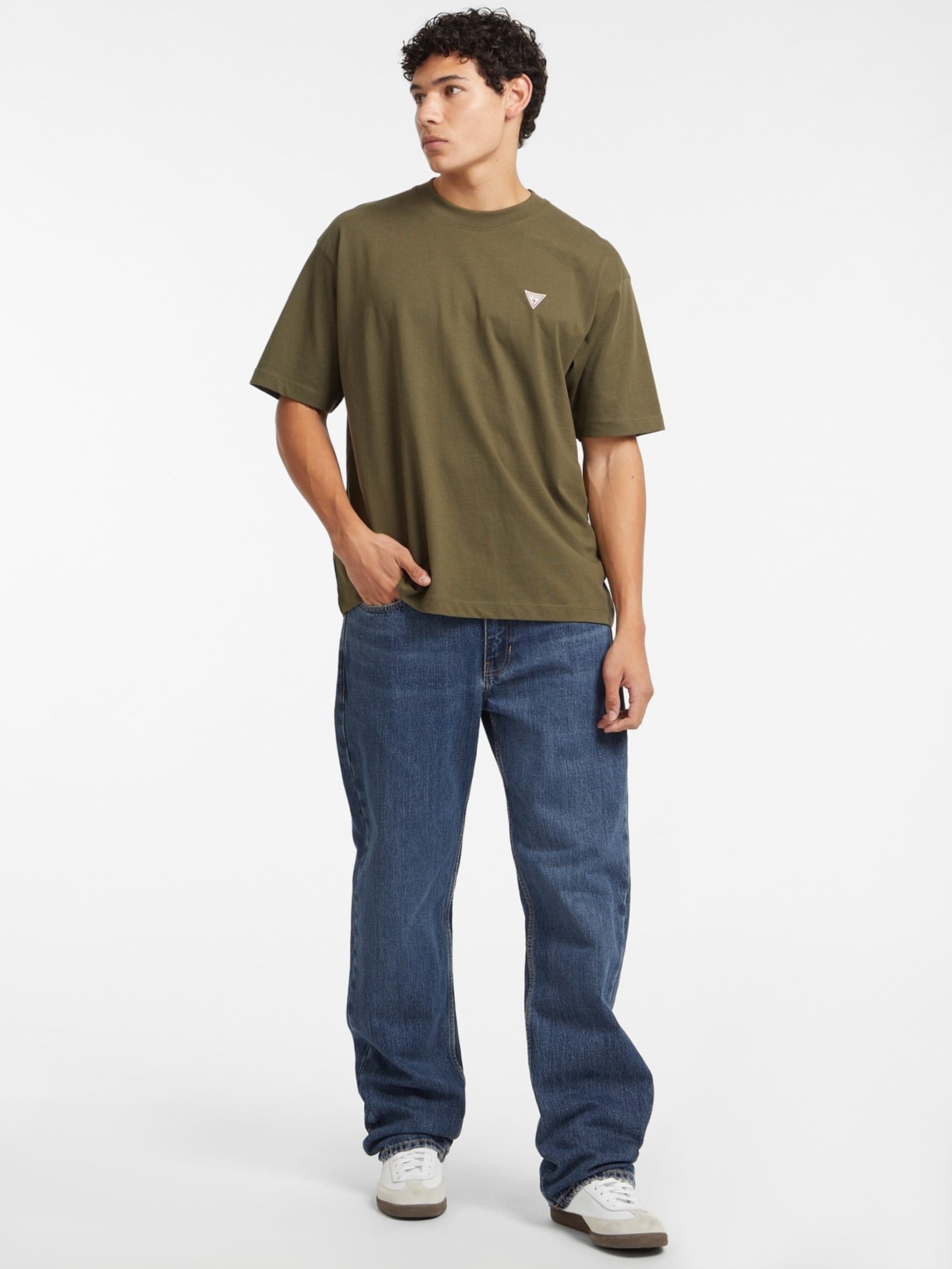 GUESS JEANS CAMISETA OVERSIZE FIT VERDE OLIVA