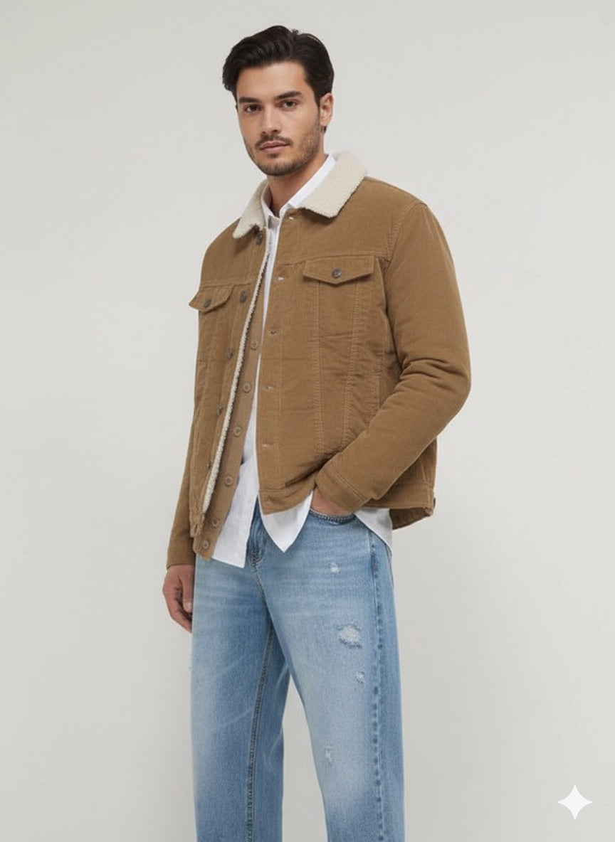 GUESS JEANS CAZADORA REGULAR FIT MARRÓN