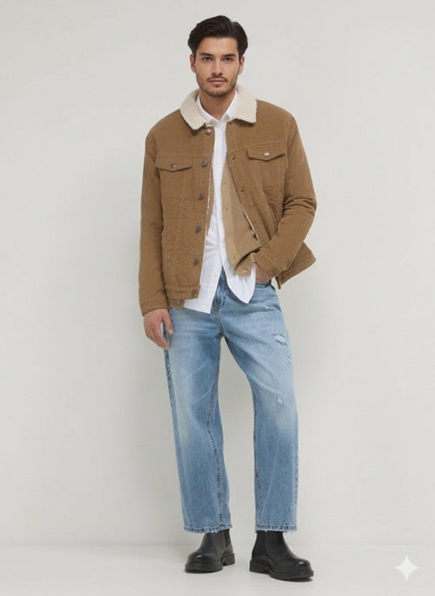 GUESS JEANS CAZADORA REGULAR FIT MARRÓN