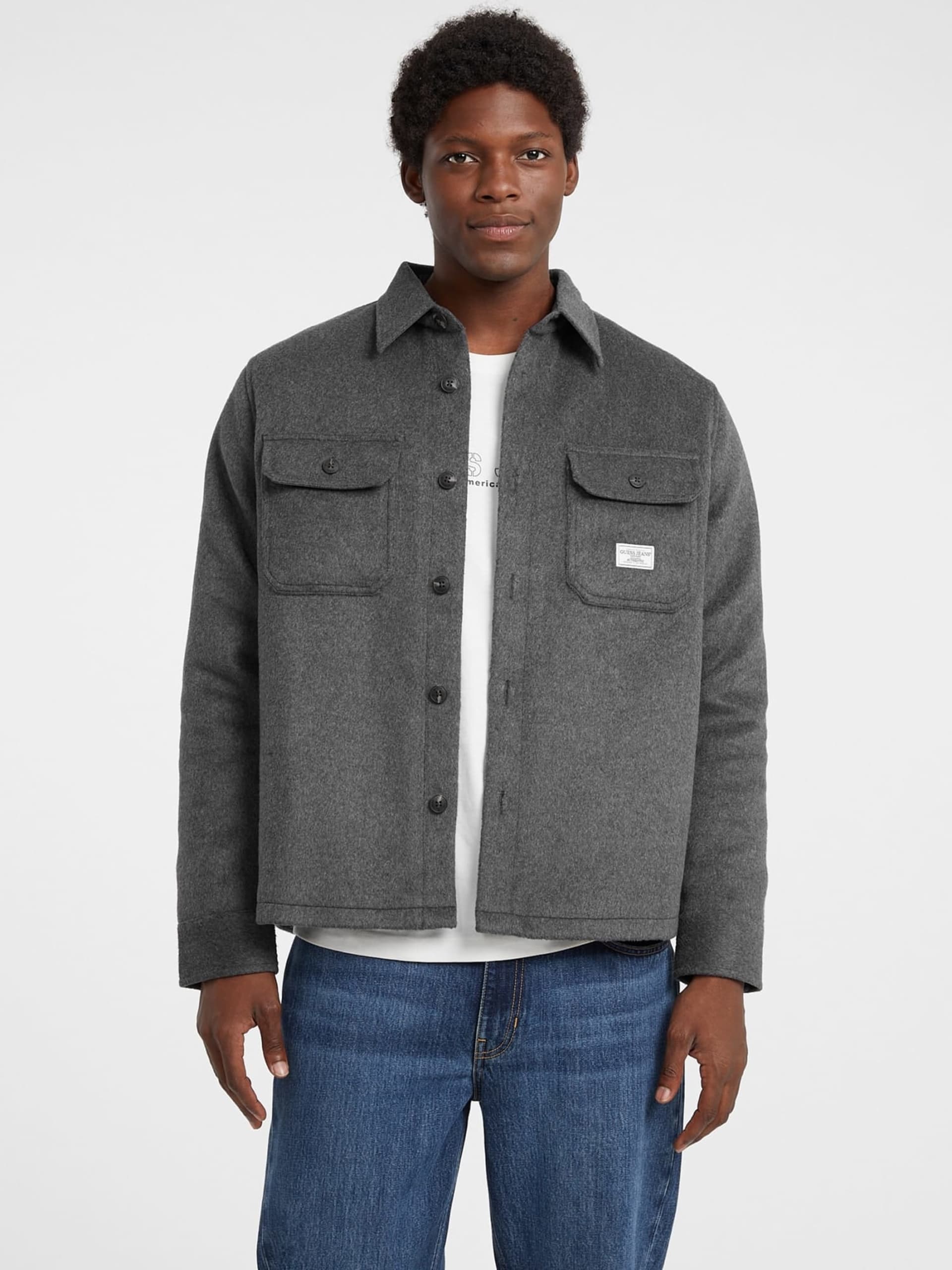 GUESS JEANS SOBRECAMISA REGULAR FIT GRIS