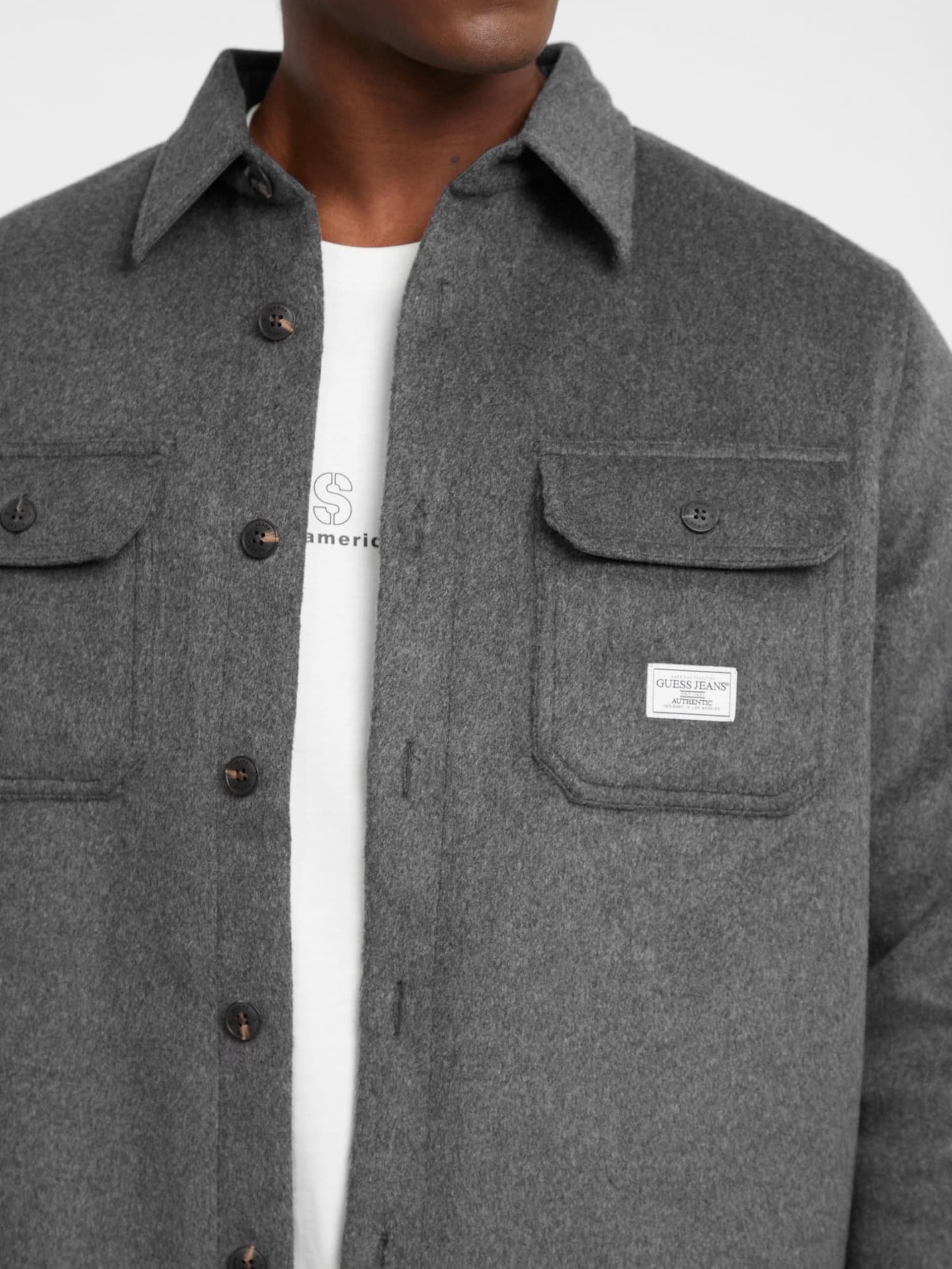 GUESS JEANS SOBRECAMISA REGULAR FIT GRIS