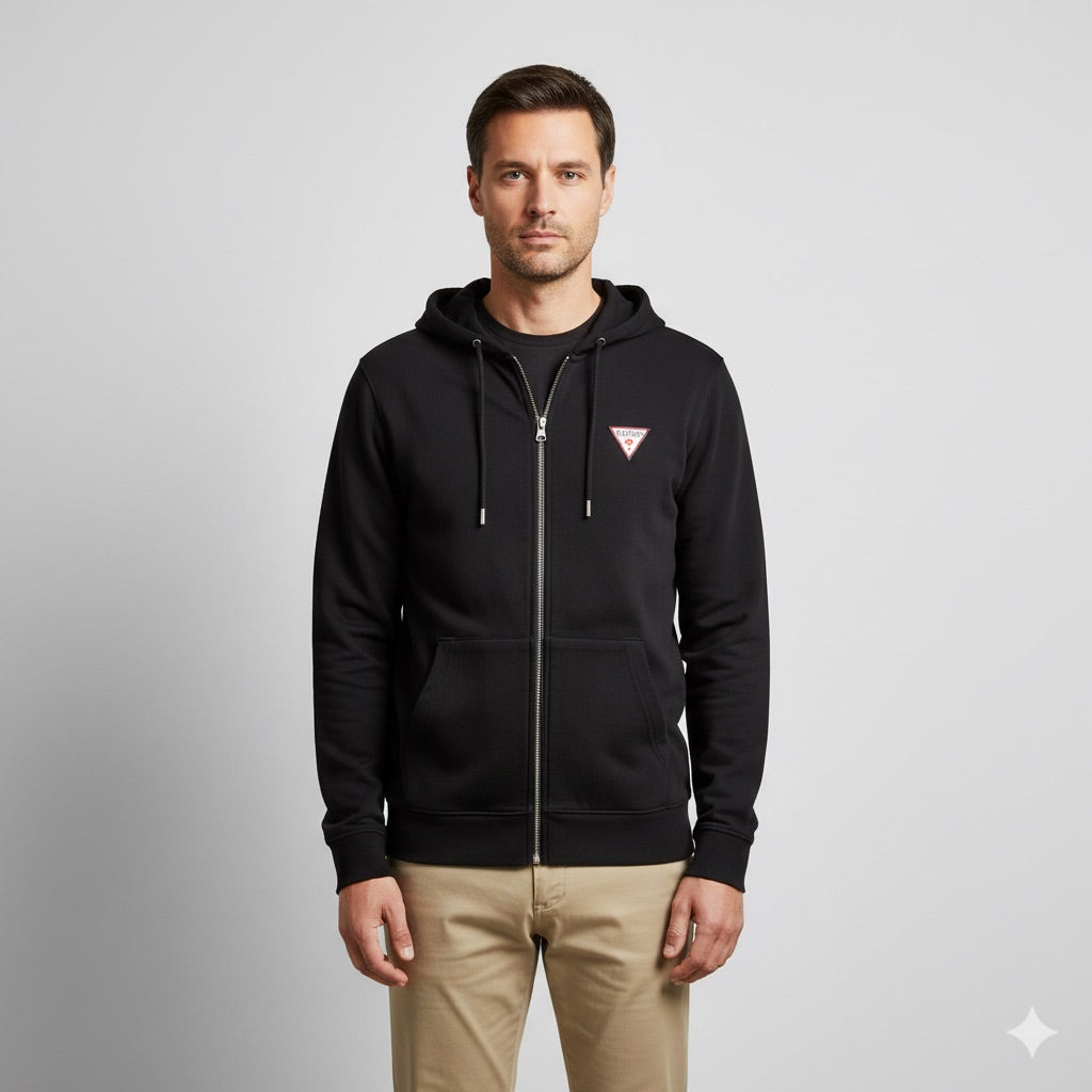 GUESS JEANS SUDADERA CON CREMALLERA REGULAR FIT NEGRA