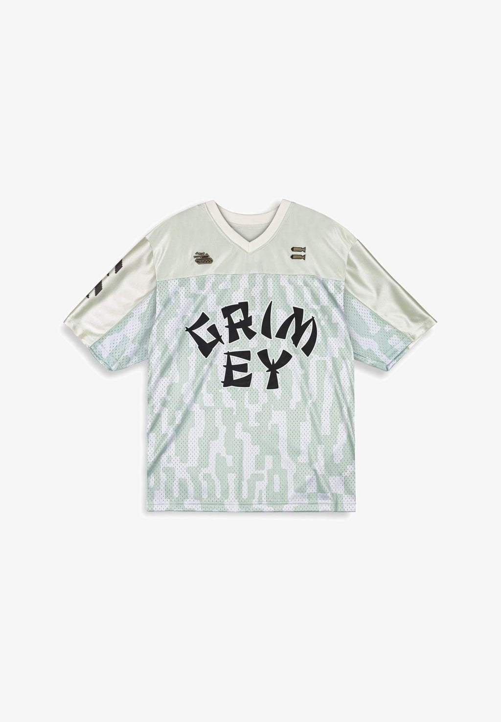 GRIMEY LUCKY DRAGON FOOTBALL CAMISETA MESH OVERSIZE FIT BLANCO