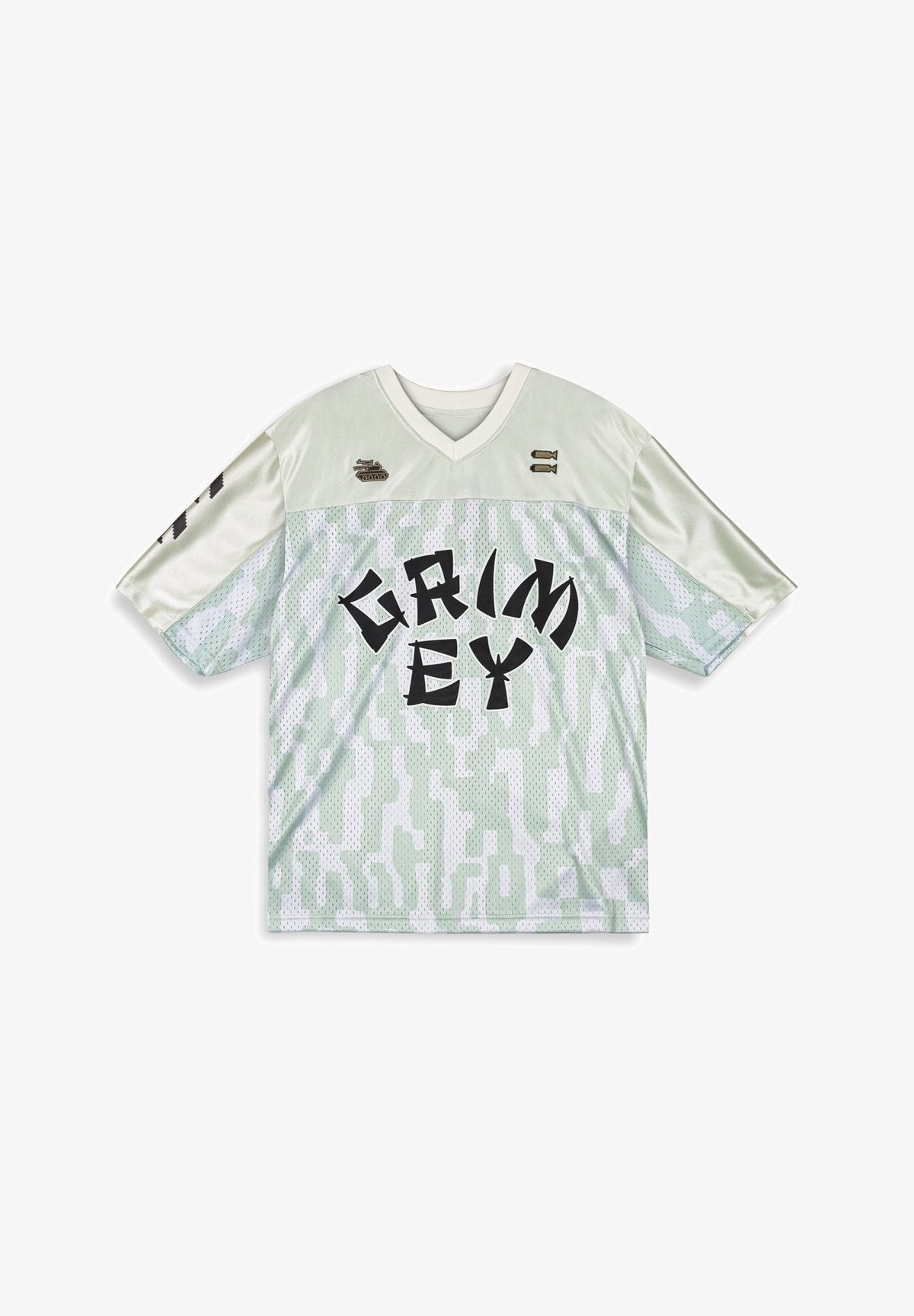 GRIMEY LUCKY DRAGON FOOTBALL CAMISETA MESH OVERSIZE FIT BLANCO