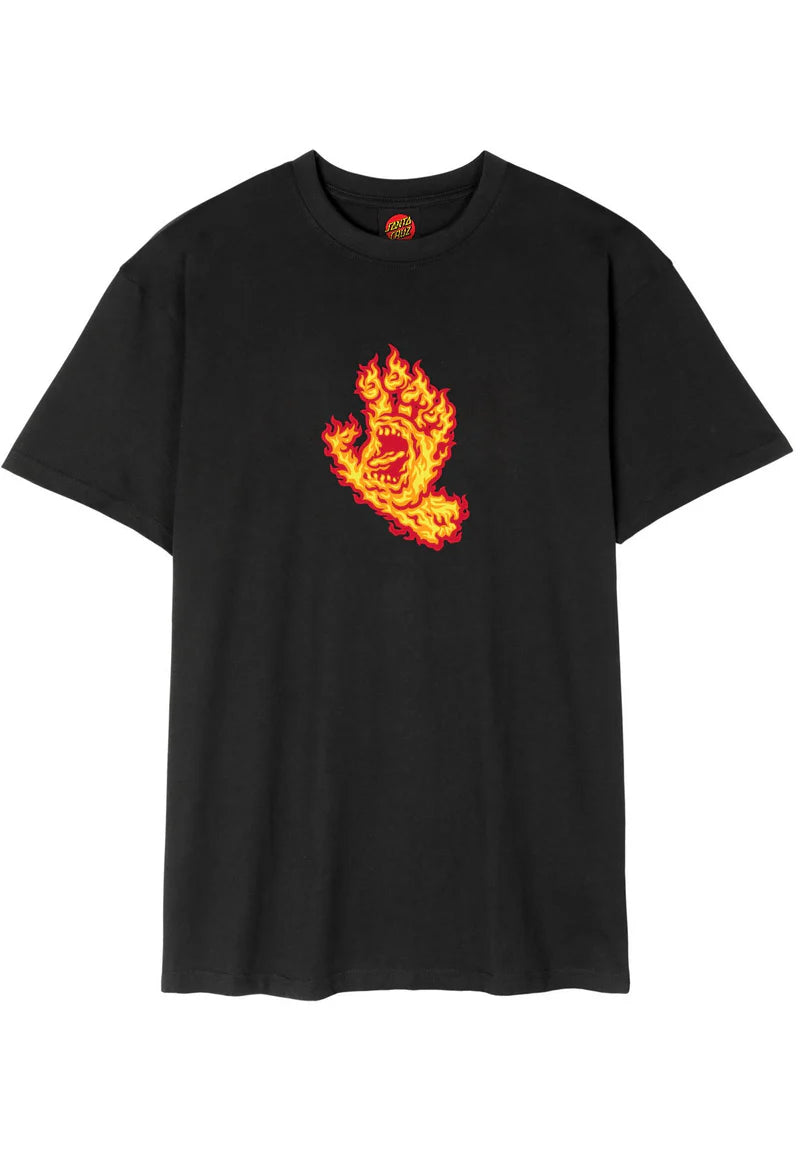 SANTA CRUZ FLAME HAND CAMISETA NEGRA