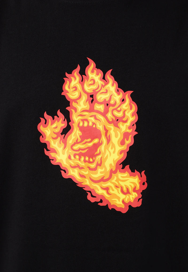 SANTA CRUZ FLAME HAND CAMISETA NEGRA