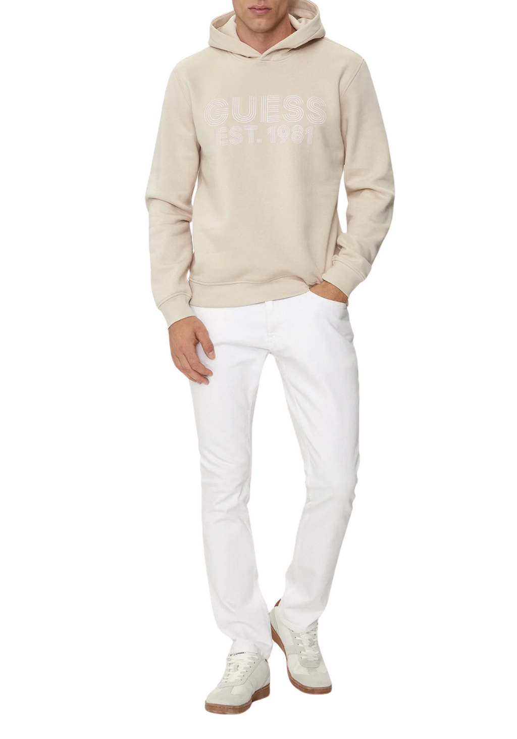 GUESS BEAU SUDADERA CON CAPUCHA REGULAR FIT BEIGE