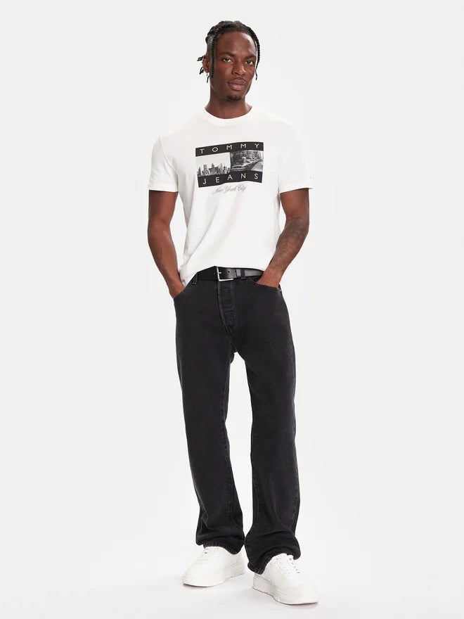 TOMMY JEANS NEW YORK PRINT CAMISETA REGULAR FIT BLANCA